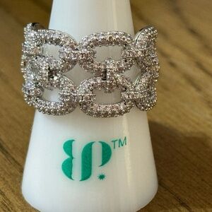 Elegant Rhodium Chain Link Ring